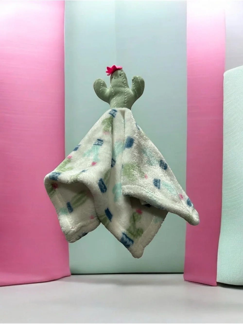 Plush Cactus Comforter Lovey for Kids - Green 14” x 14” NWOT